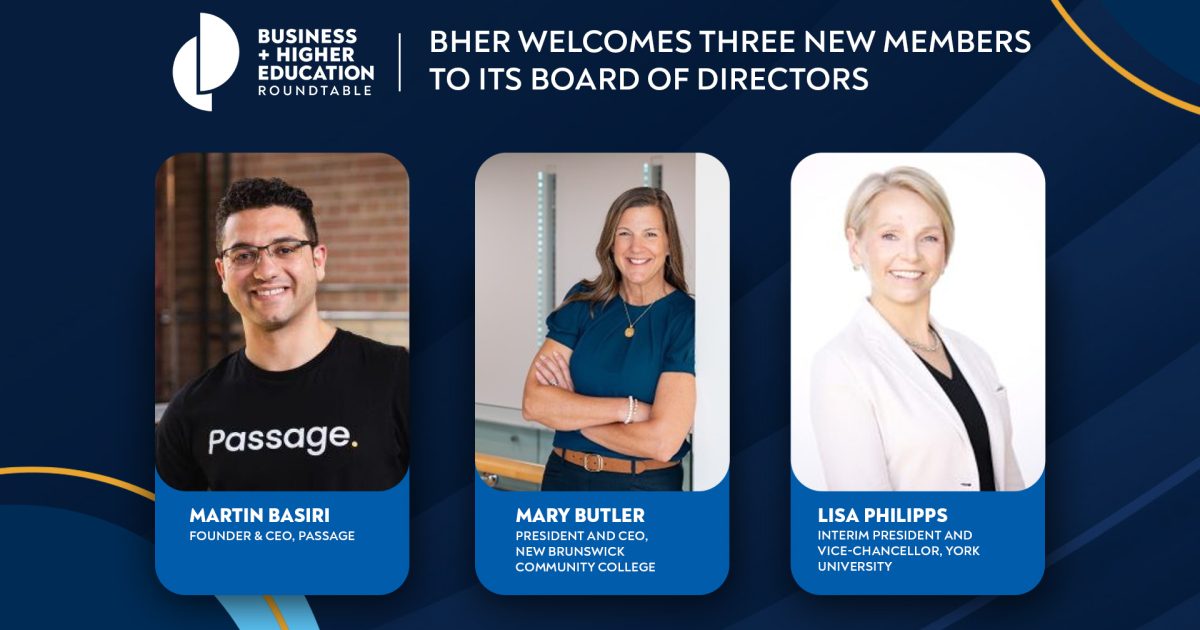 Business + Higher Education Roundtable | BHER welcomes three new…