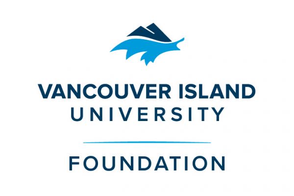VIU Foundation logo features a light blue and dark blue mountain icon above the title: "Vancouver Island University Foundation"